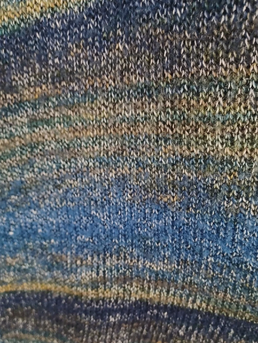 Ruby Rd. Blue and Gold Striped Draped Open-Front Cardigan